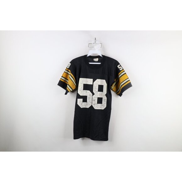 Vtg 70s Boys M Distressed Jack Lambert Pittsburgh Steelers Football Jersey USA - Picture 1 of 14